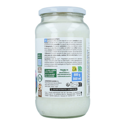 Pack 2 x Aceite de coco Virgen Crudo Bio, NaturGreen, 800 g