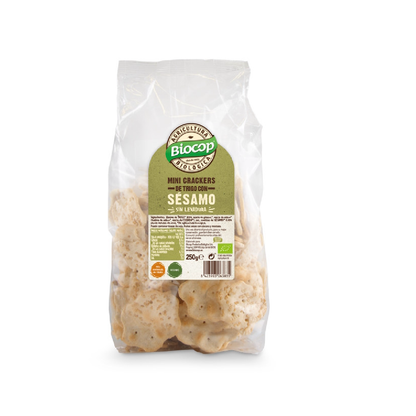 Mini Crackers de Trigo con Sésamo Biocop 250 g