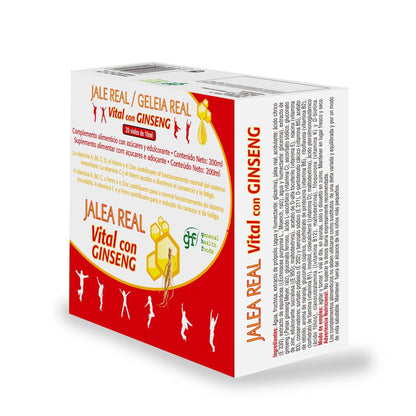 GHF Jalea real vital con Ginseng 20 ampollas 10 ml