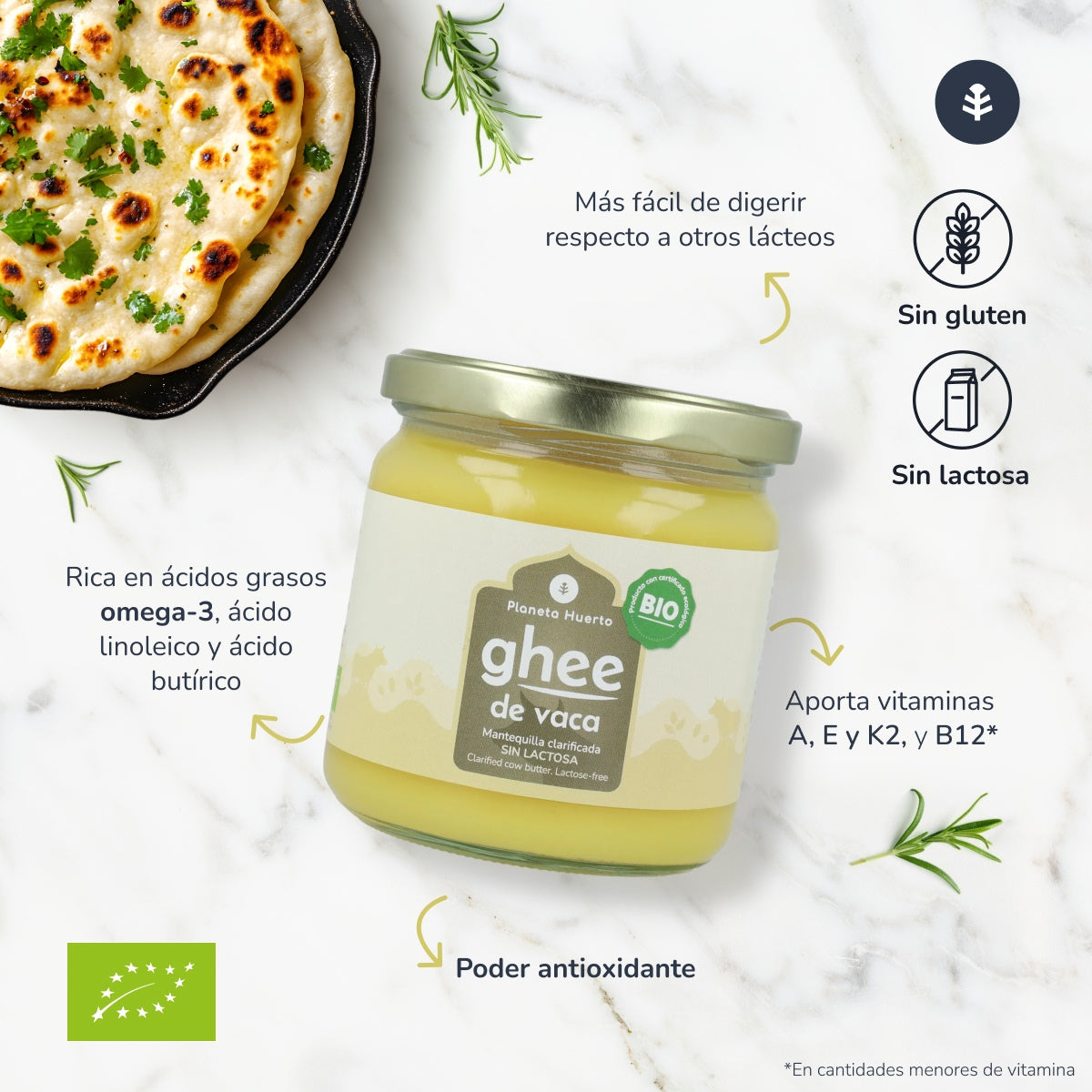 Ghee mantequilla clarificada ECO Planeta Huerto 850 g