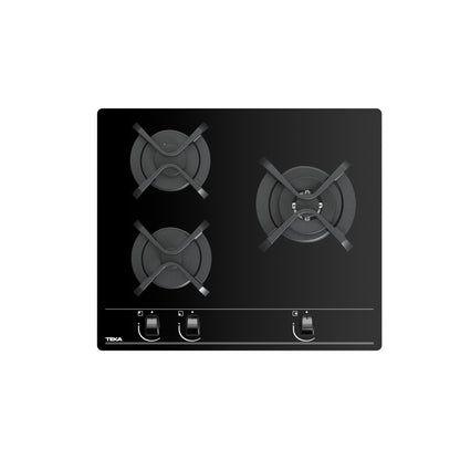 Placa de Gas 3 Zonas Teka GBC 63010 cristal templado Negro