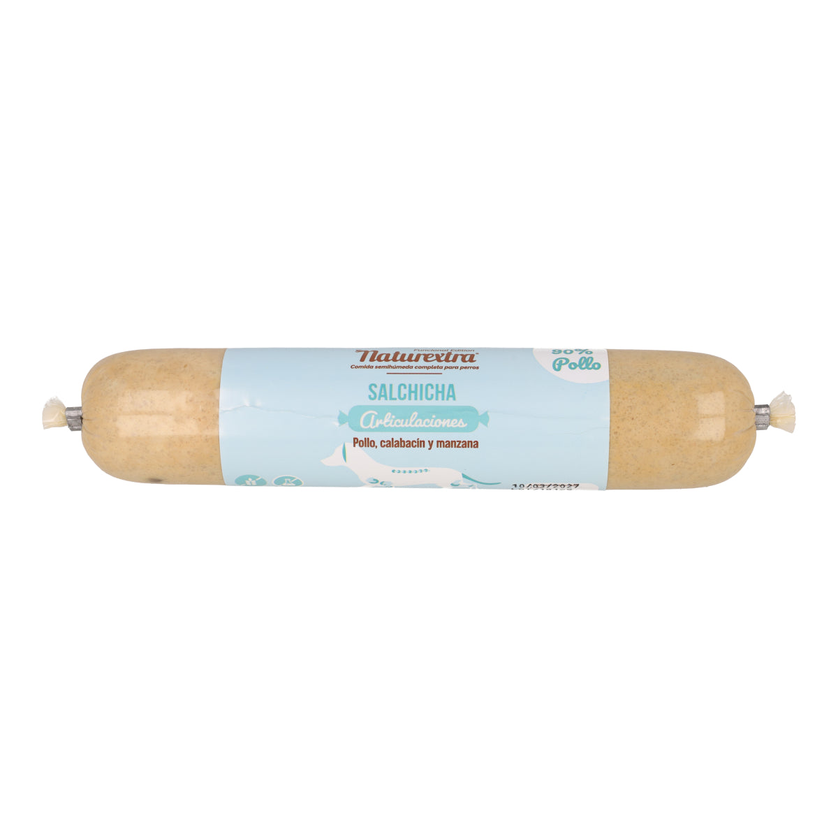 Salchicha funcional para perros para las articulaciones con pollo, calabacín y manzana 250 g NaturExtra