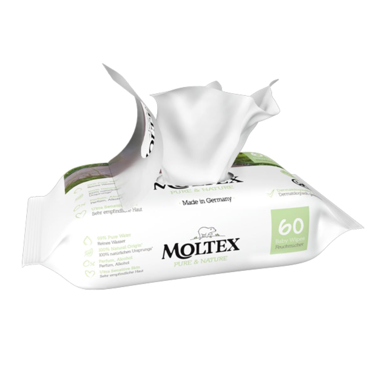 Pack 12 x Toallitas Moltex Pure & Nature 60 Uds