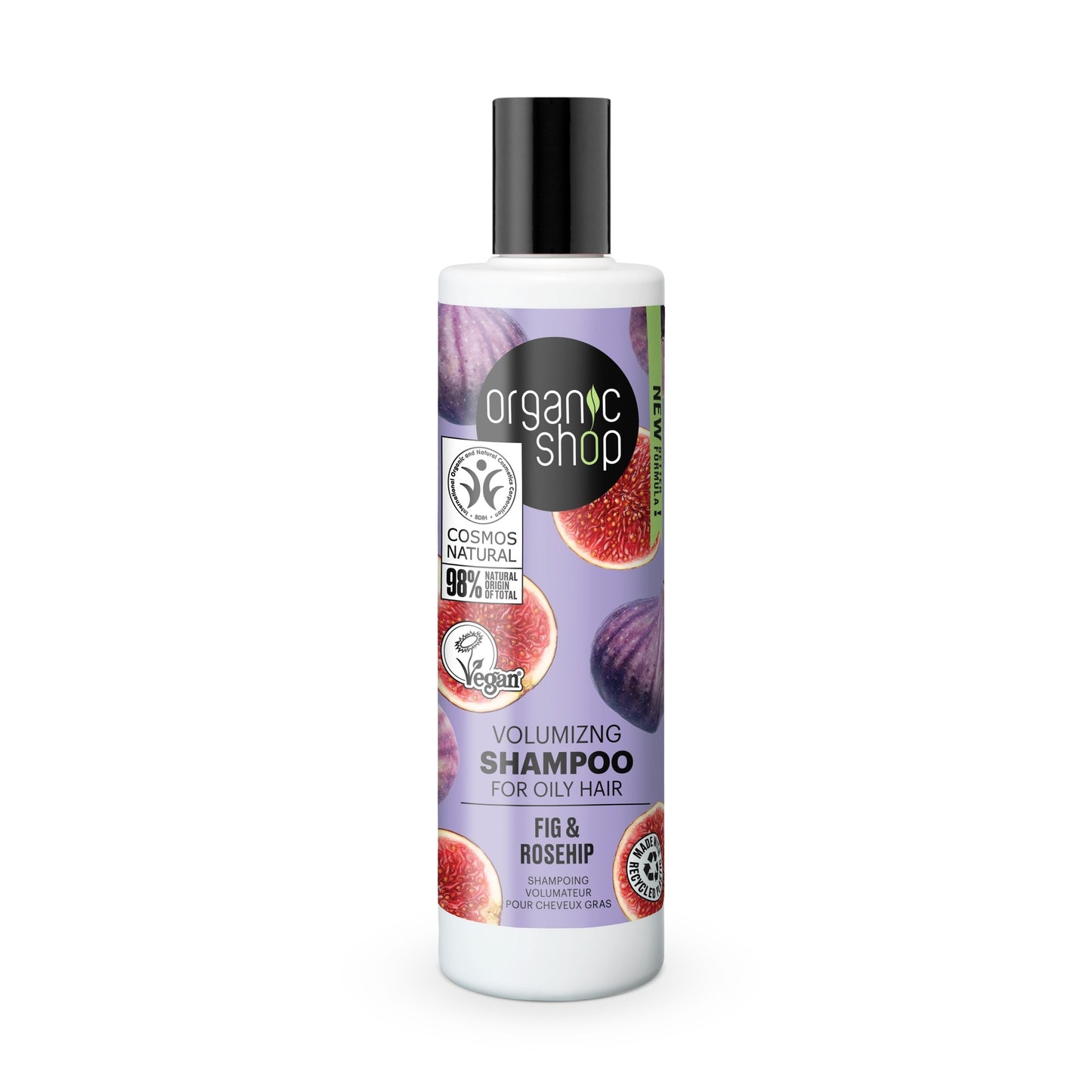 Champú volumen para cabello graso higo y escaramujo, 280 ml. Organic Shop