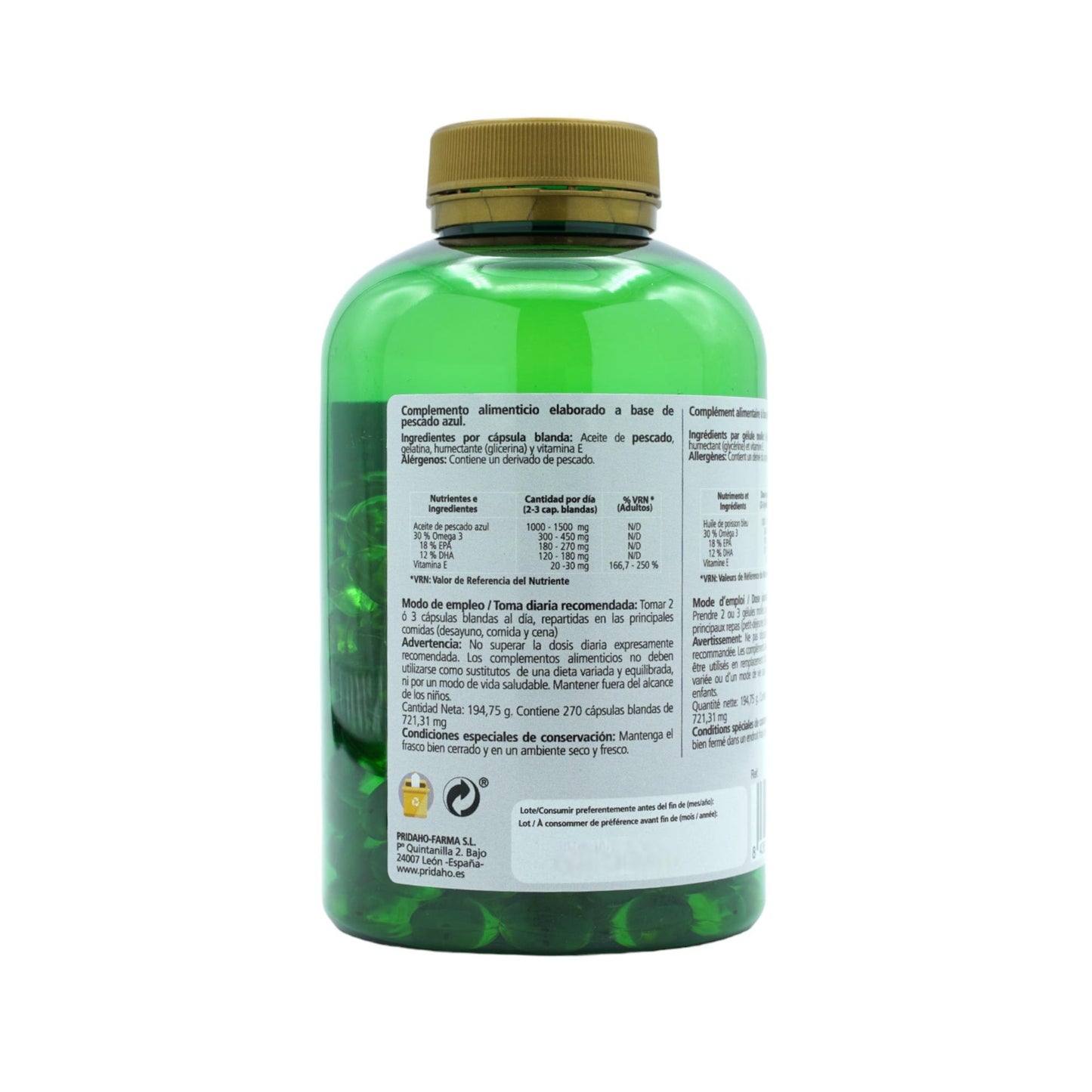 PERLAS omega 3 270 cápsulas blandas PHYTOFARMA