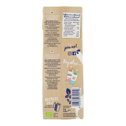 Bebida de Avena 0% azúcares BIO, 1L. Isola Bio