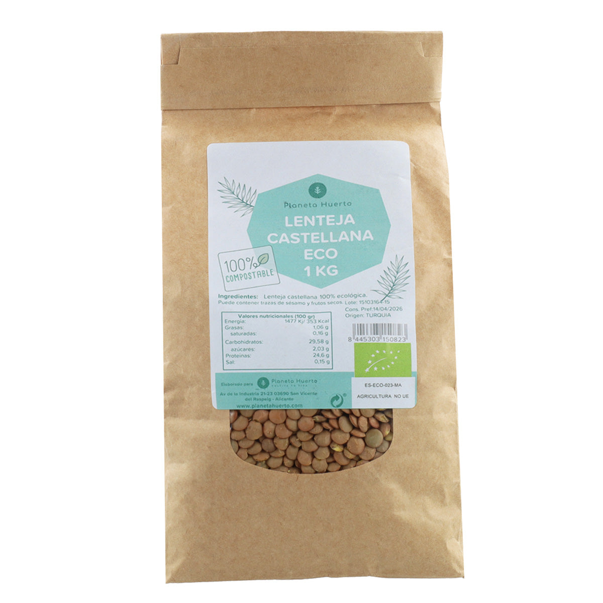 Lenteja Castellana ECO Planeta Huerto 500 g
