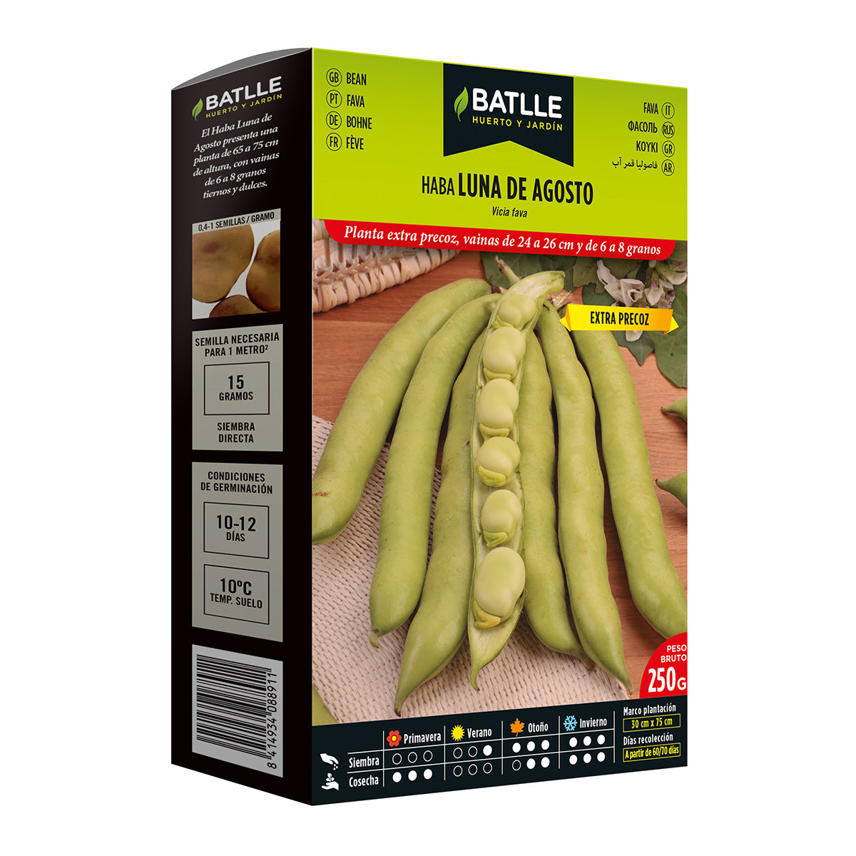 Semillas de  Haba extra precoz Luna de agosto 250 g