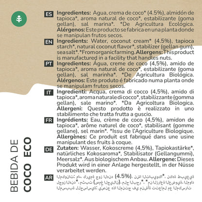 Pack 12x Bebida de Coco Eco Planeta Huerto 1L