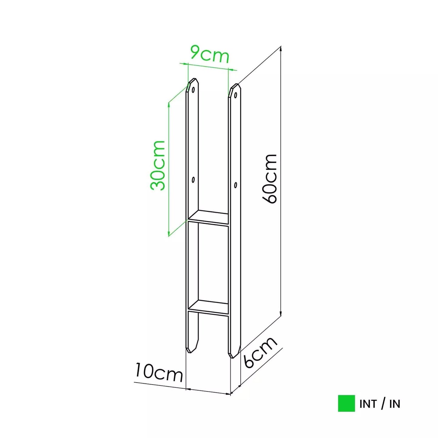 Soporte en H para sellar postes de 9x9 cm Forest Style