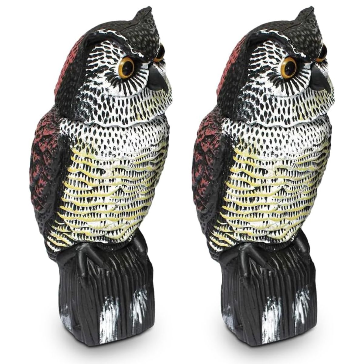 Pack 2 Búhos espantapájaros cabeza giratoria 41 cm Biotop
