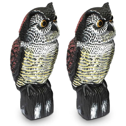 Pack 2 Búhos espantapájaros cabeza giratoria 41 cm Biotop
