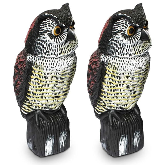 Pack 2 Búhos espantapájaros cabeza giratoria 41 cm Biotop
