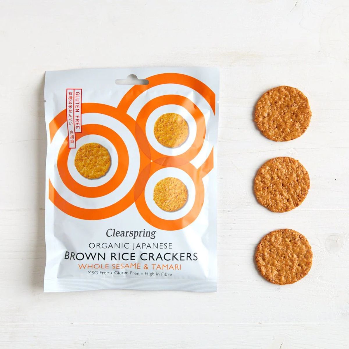 Crackers de Arroz Integral y Sésamo Bio Clearspring 40 g