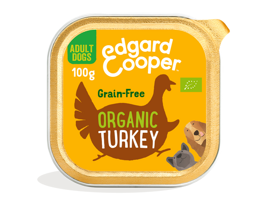 Tarrina de comida para perros con pavo orgánico sin cereales | Edgard & Cooper 100 g