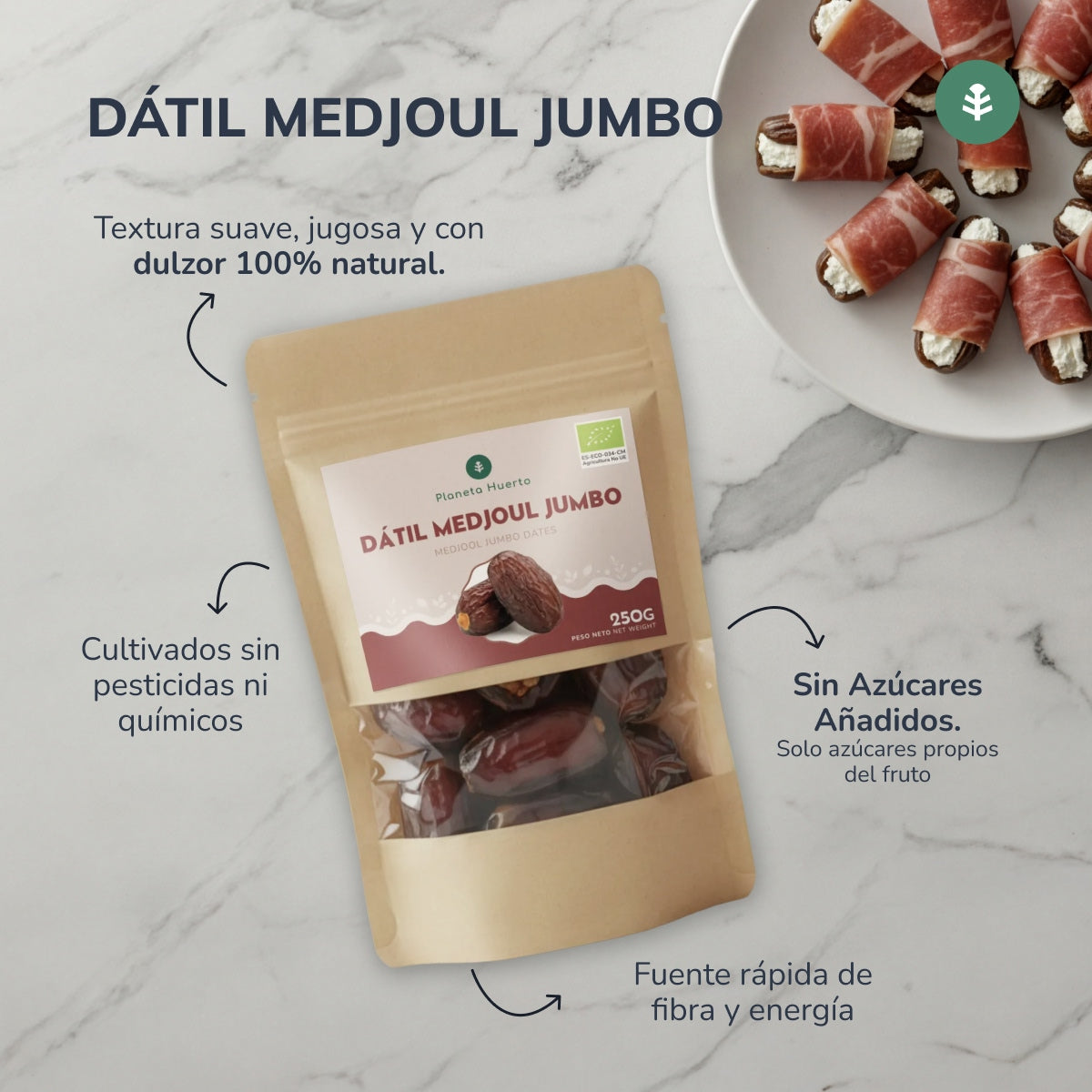 Dátil medjoul jumbo ECO Planeta Huerto 500 g