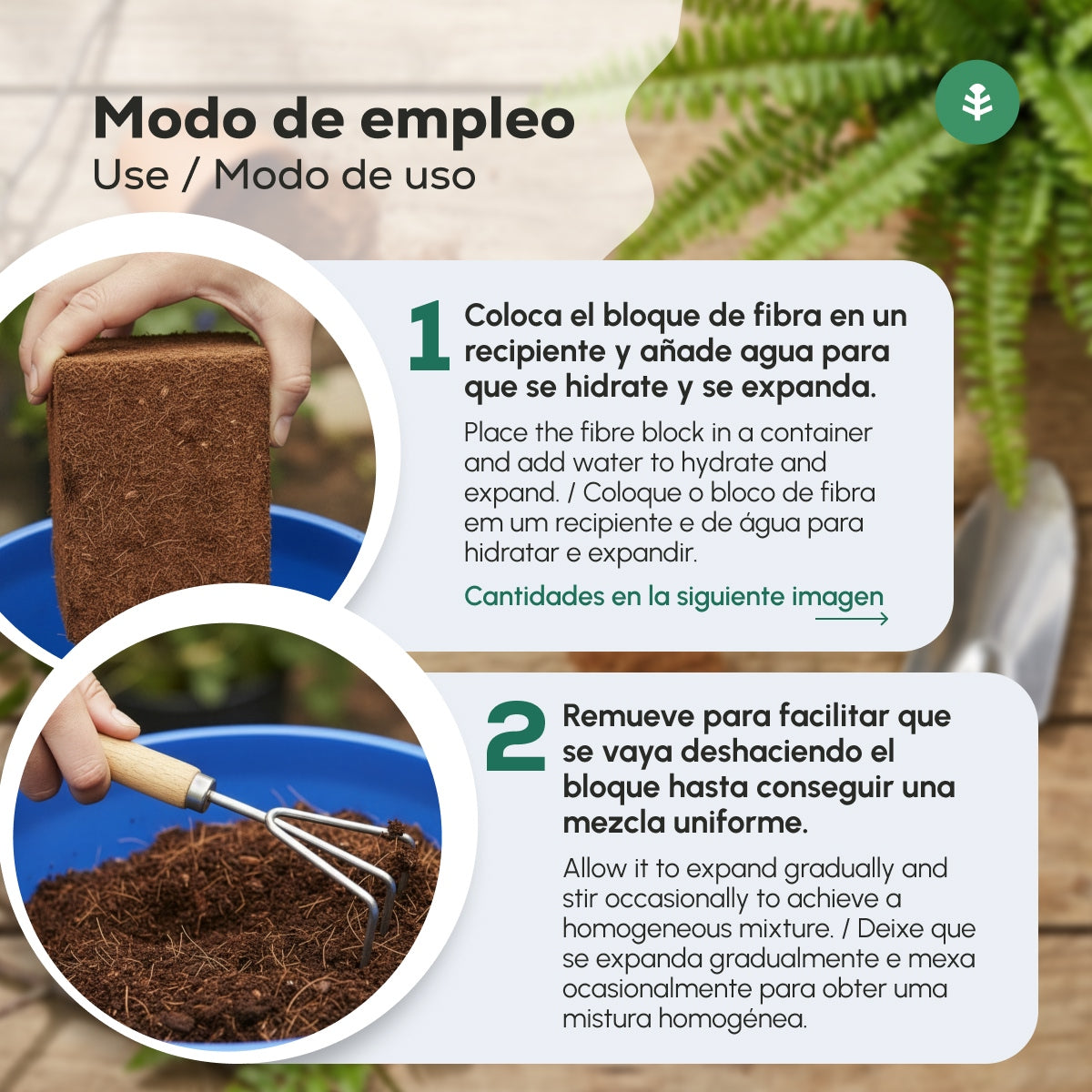 Sustrato Fibra de Coco Planeta Huerto 9 Litros