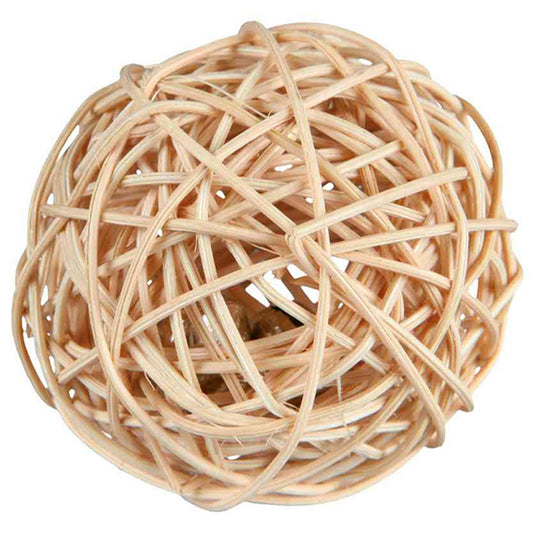 Trixie Pelota Mimbre, con Cascabel, 4 cm