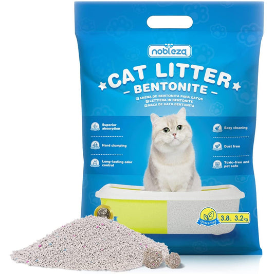 Arena aglomerante de bentonita para gatos sin olor Nobleza 6 L