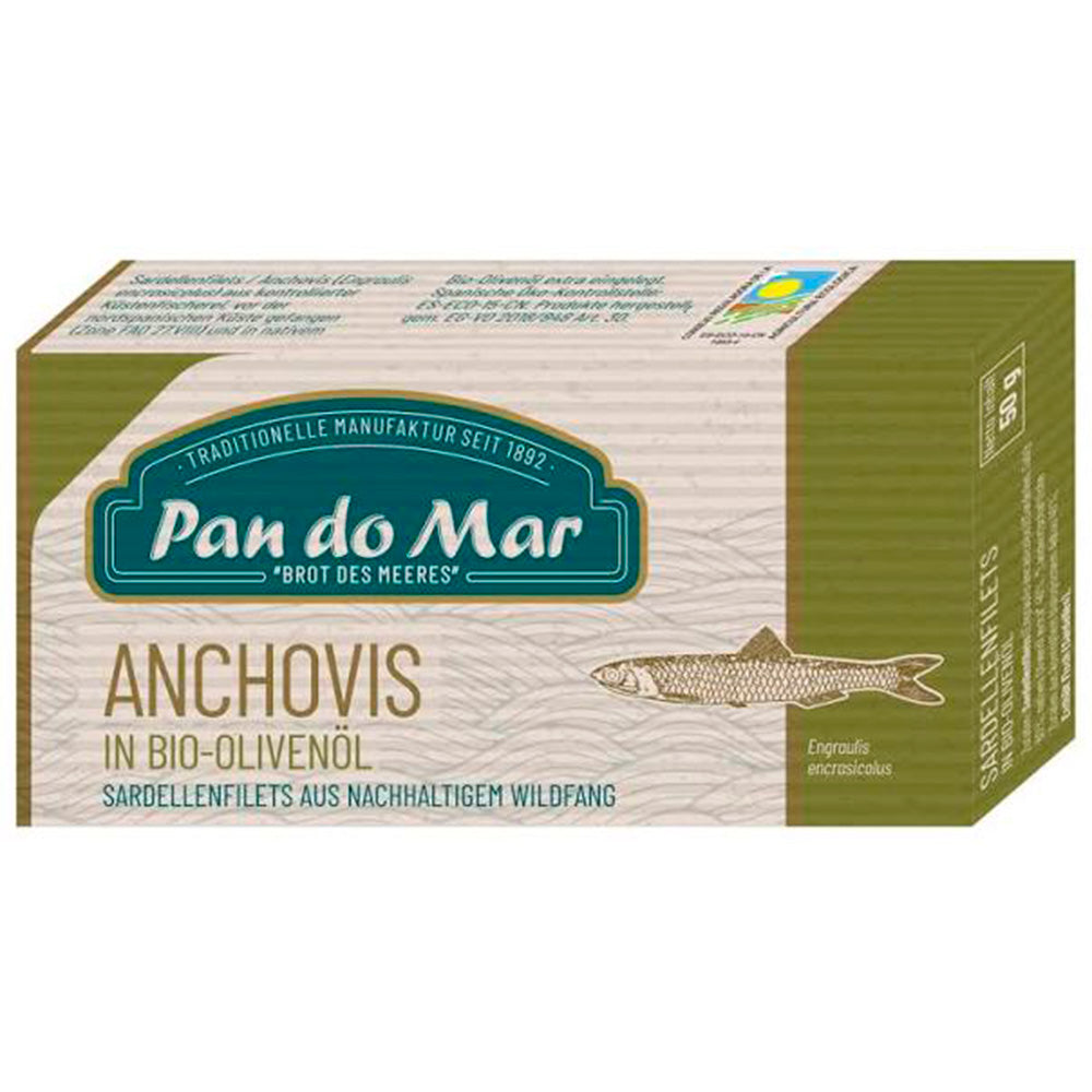 Anchoa en aceite de oliva ecológico en Lata Pan do Mar 50g