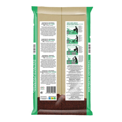 Sustrato Universal Sin Turba ECO Planeta Huerto 50 L - Fórmula mejorada