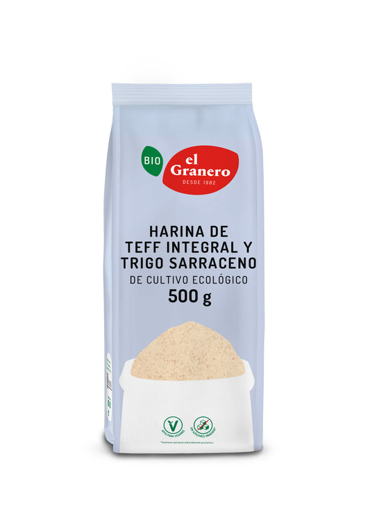 Harina de teff integral y trigo sarraceno Bio, EL GRANERO 500g