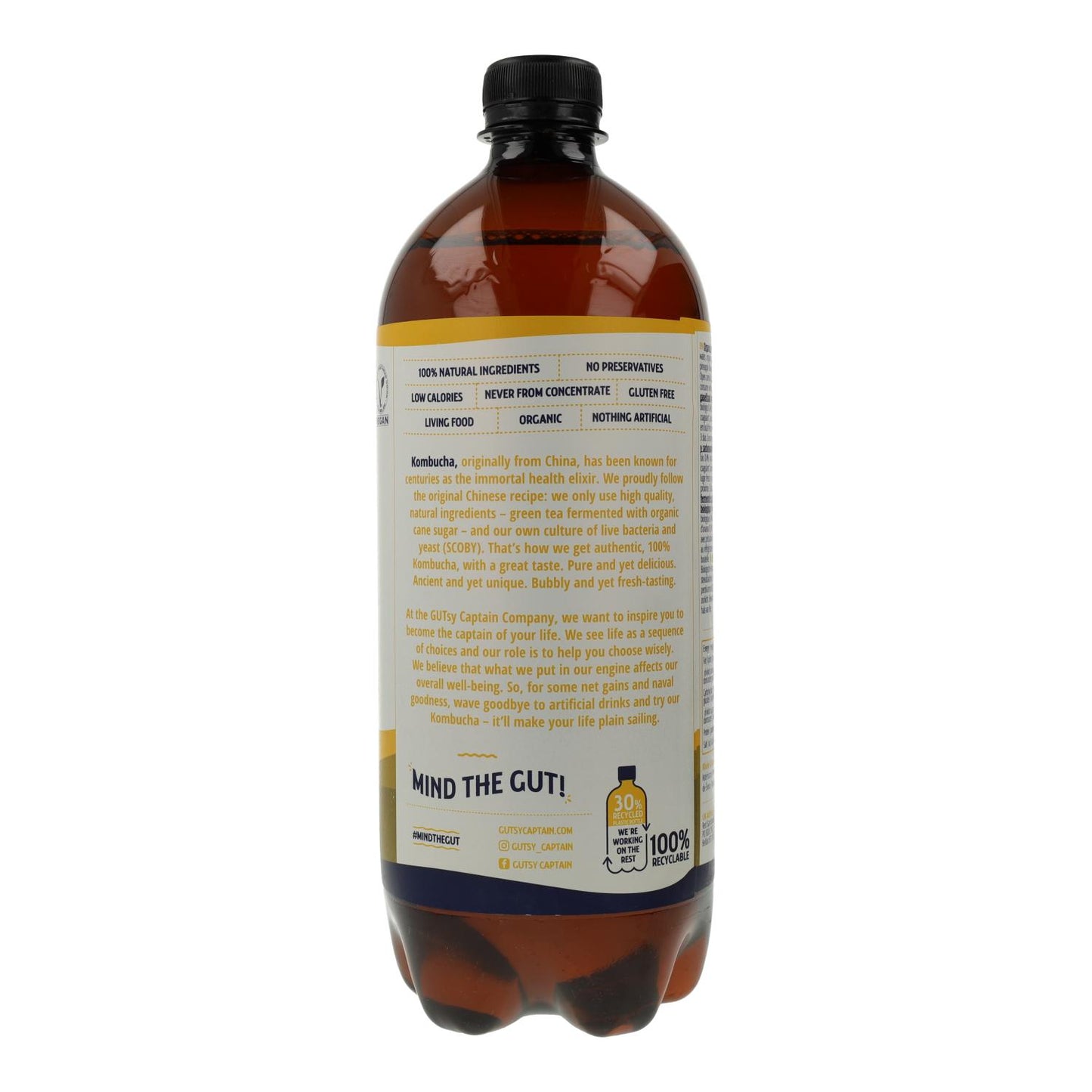 Kombucha Piña y Melocotón BIO Captain Kombucha 1L