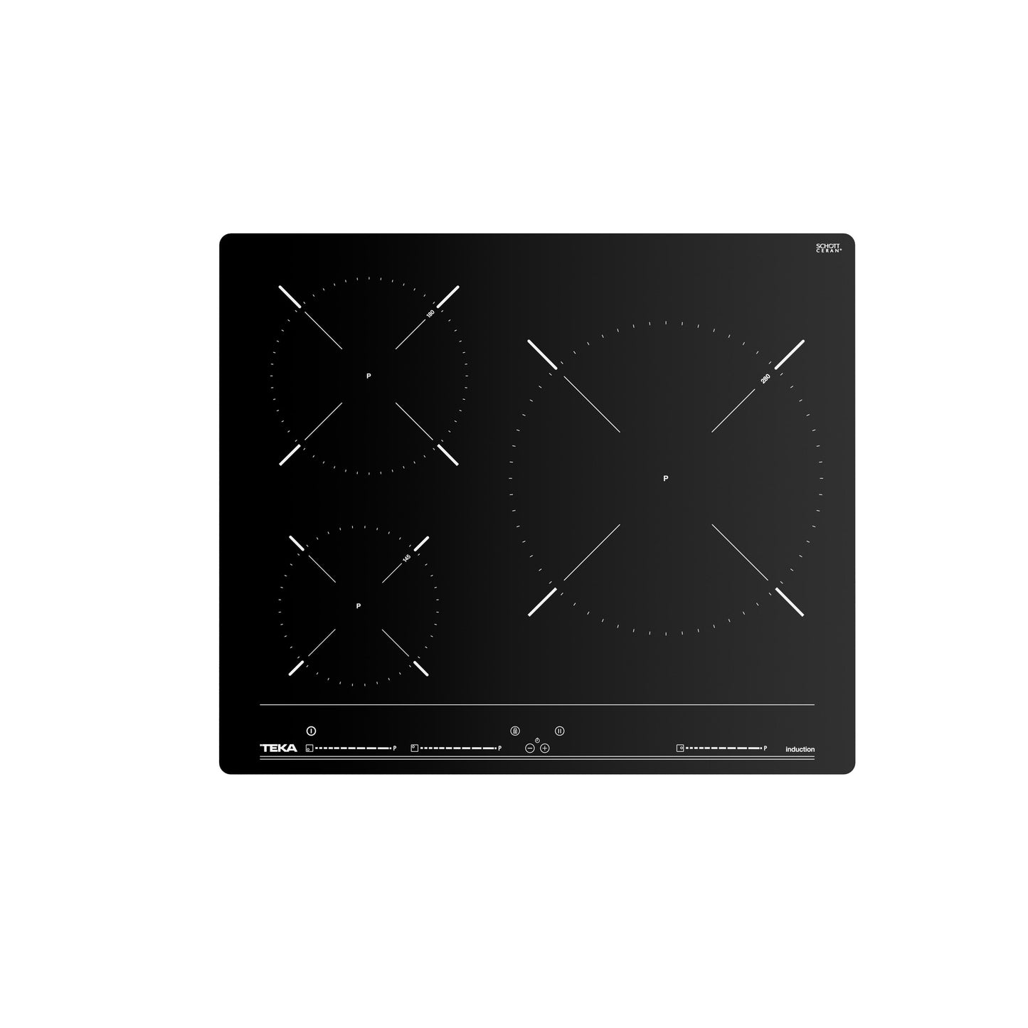 Placa de Inducción 3 Zonas Teka IBC 63010 MSS 60cm Cristal Negro