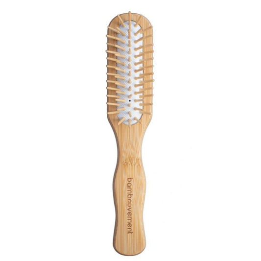 Cepillo para el pelo de bambú FSC Alargado con púas rectas. Especial desenredo.