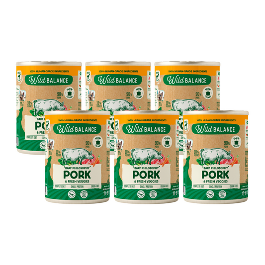 Pack Cerdo y verduras BARF para perros 6x400 g Wild Balance