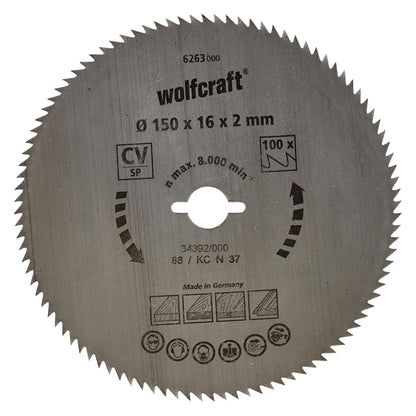 Discos de sierra circular cortes finos Wolfcraft 190 x 16 mm 100 dientes