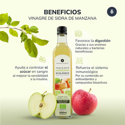 Pack 2x Vinagre de sidra de manzana sin filtrar ECO Planeta Huerto 500 ml