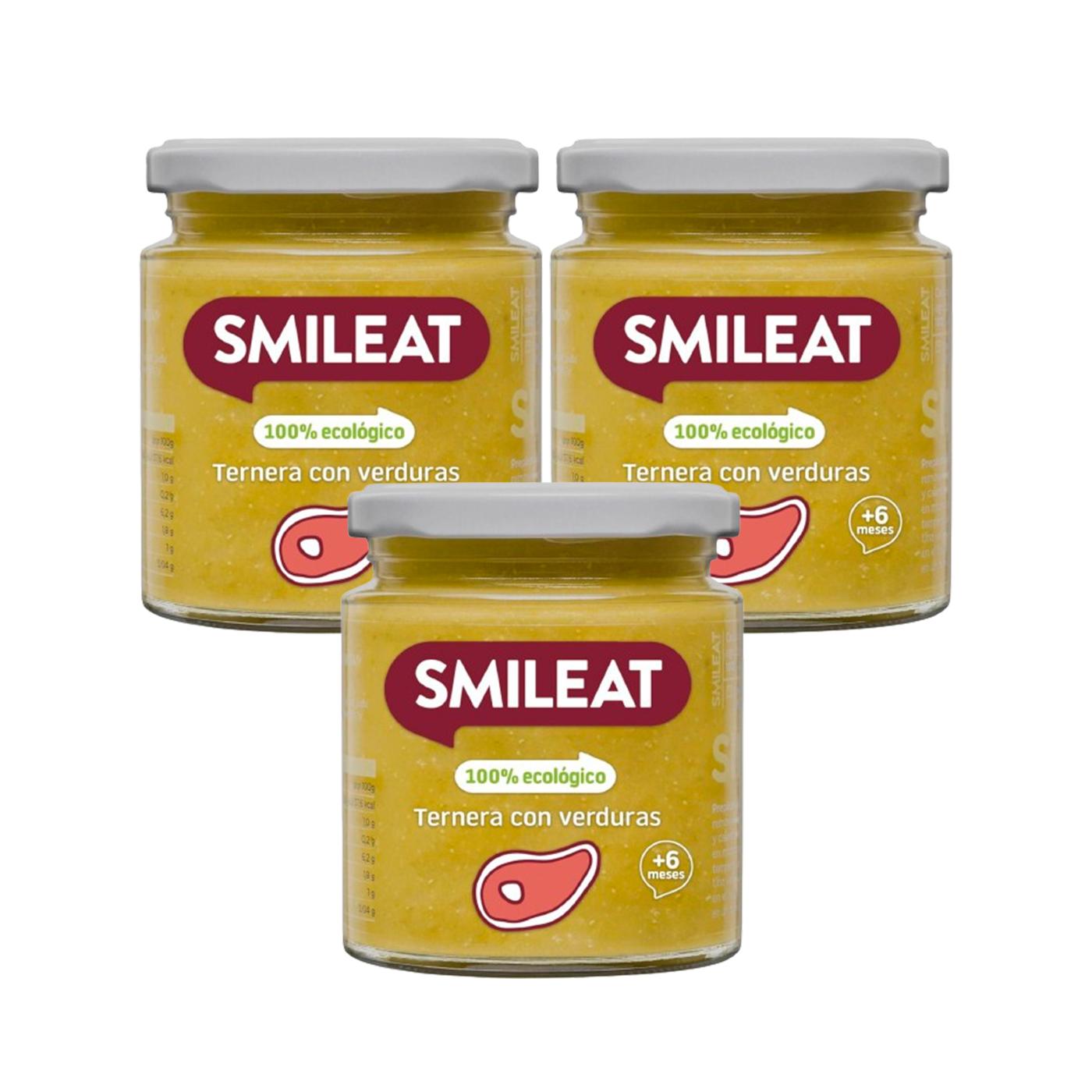 PROMO 3x Tarrito BIO ternera y verduras +6 meses Smileat 230g