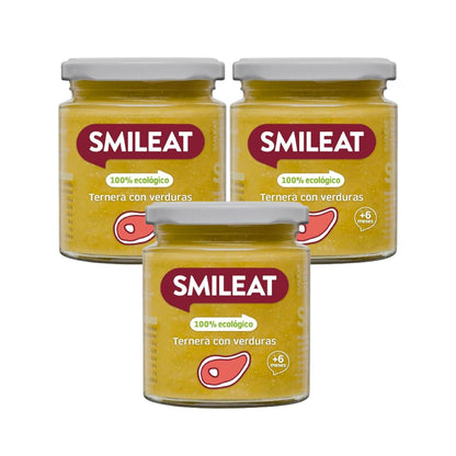 PROMO 3x Tarrito BIO ternera y verduras +6 meses Smileat 230g