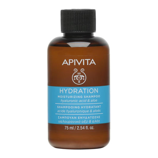 Champú hidratante con ácido hialurónico y aloe formato viaje, APIVITA 75 ml