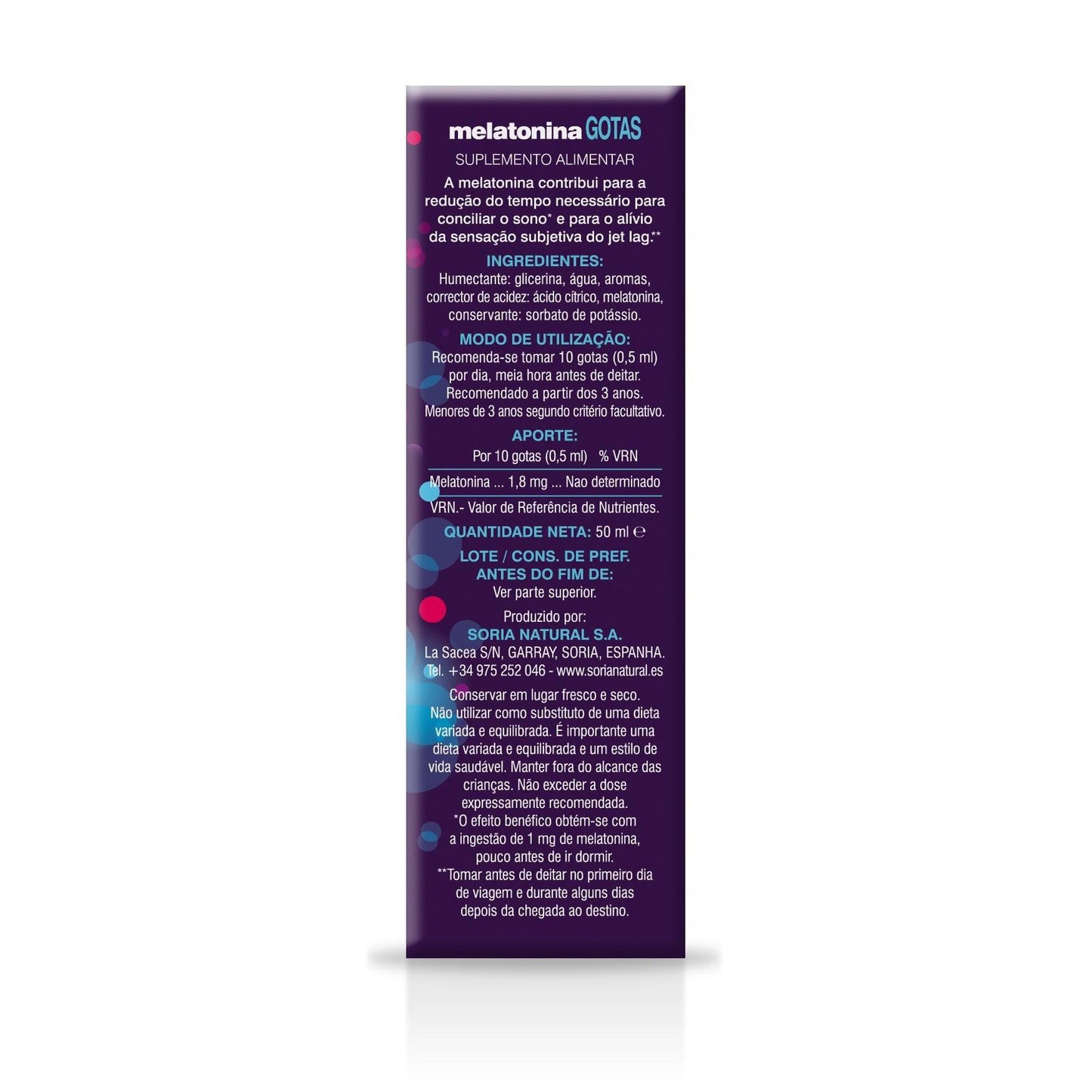 Pack 2X Melatonina en Gotas 100% Pura Soria Natural 50 ml