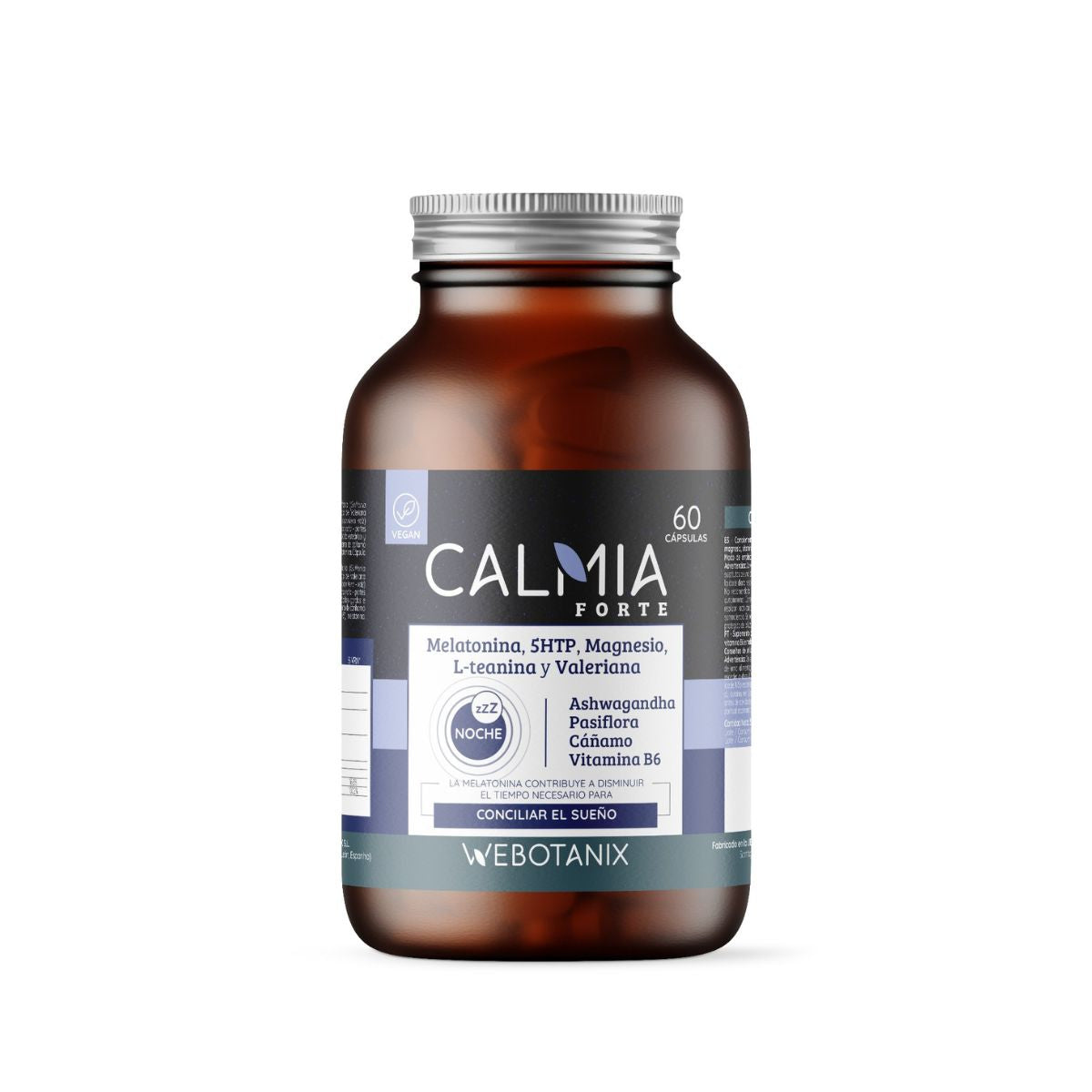Calmia Noche Forte (5HTP+Melatonina+ Magnesio, L-Teanina, Valeriana) WEBOTANIX 60 cápsulas