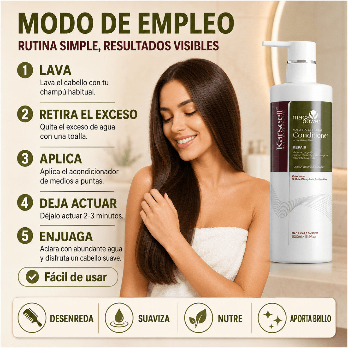 Acondicionador Maca Essence Karseell 500 ml