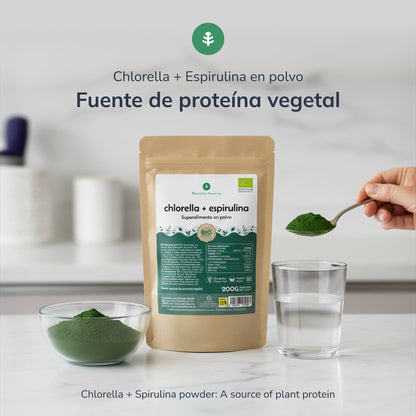 Chlorella + Spirulina en polvo Planeta Huerto 200 g