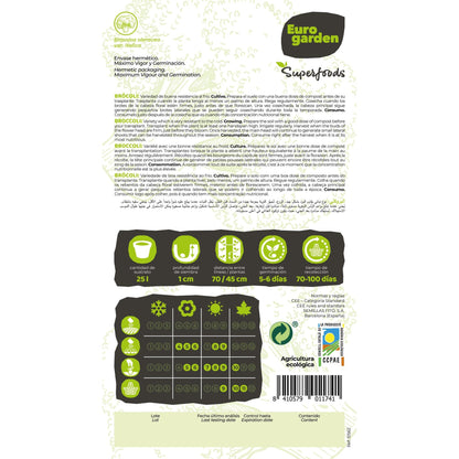 Semillas ecológicas de Brócoli Calabrese Natalino Vitalfoods
