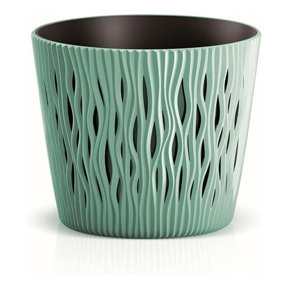 Maceta Duna con inserto turquesa D 22 x 19