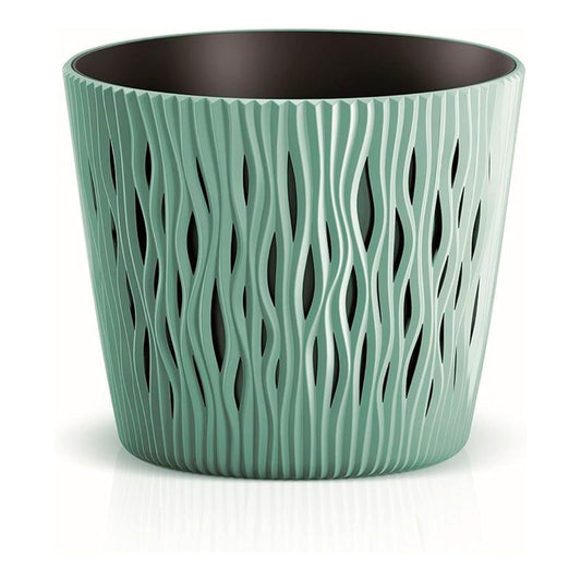 Maceta Duna con inserto turquesa D 22 x 19