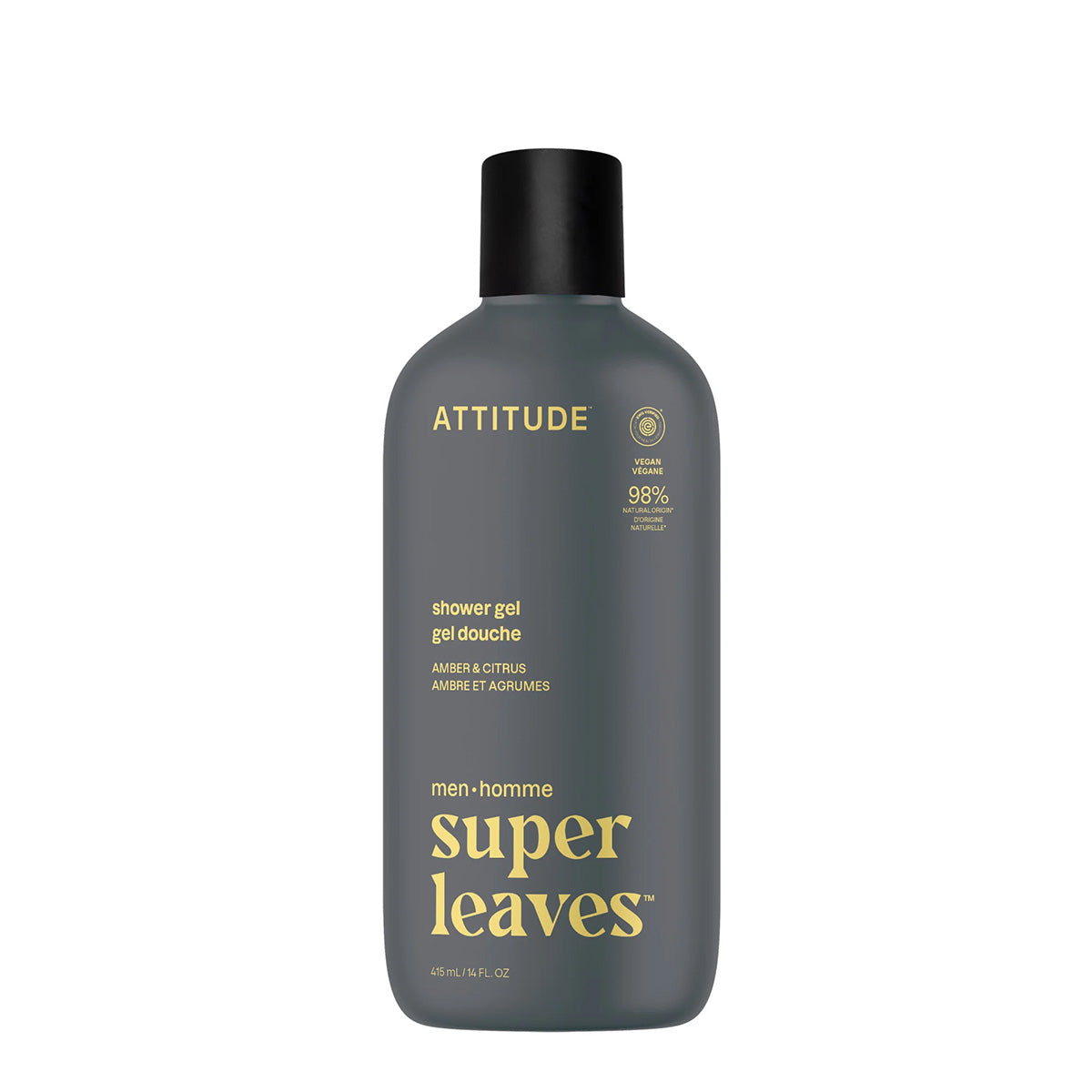 Super leaves men Gel de Ducha Ámbar & Cítricos Attitude 415 ml