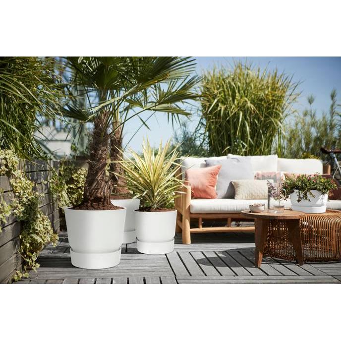 Macetero con plato integrado Greenville Elho Blanco 30 cm