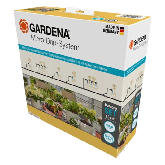 Set de Riego por goteo para balcones (15 plantas) Microdripsystem Gardena