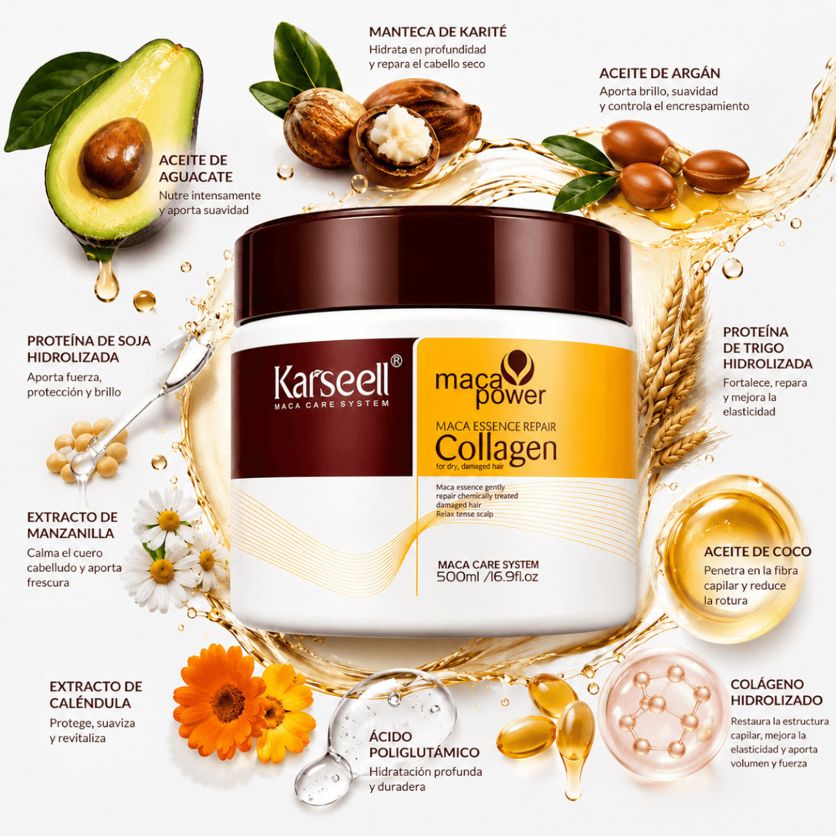Set Mascarilla Colágeno + Aceite Karseell 500ml + 50ml