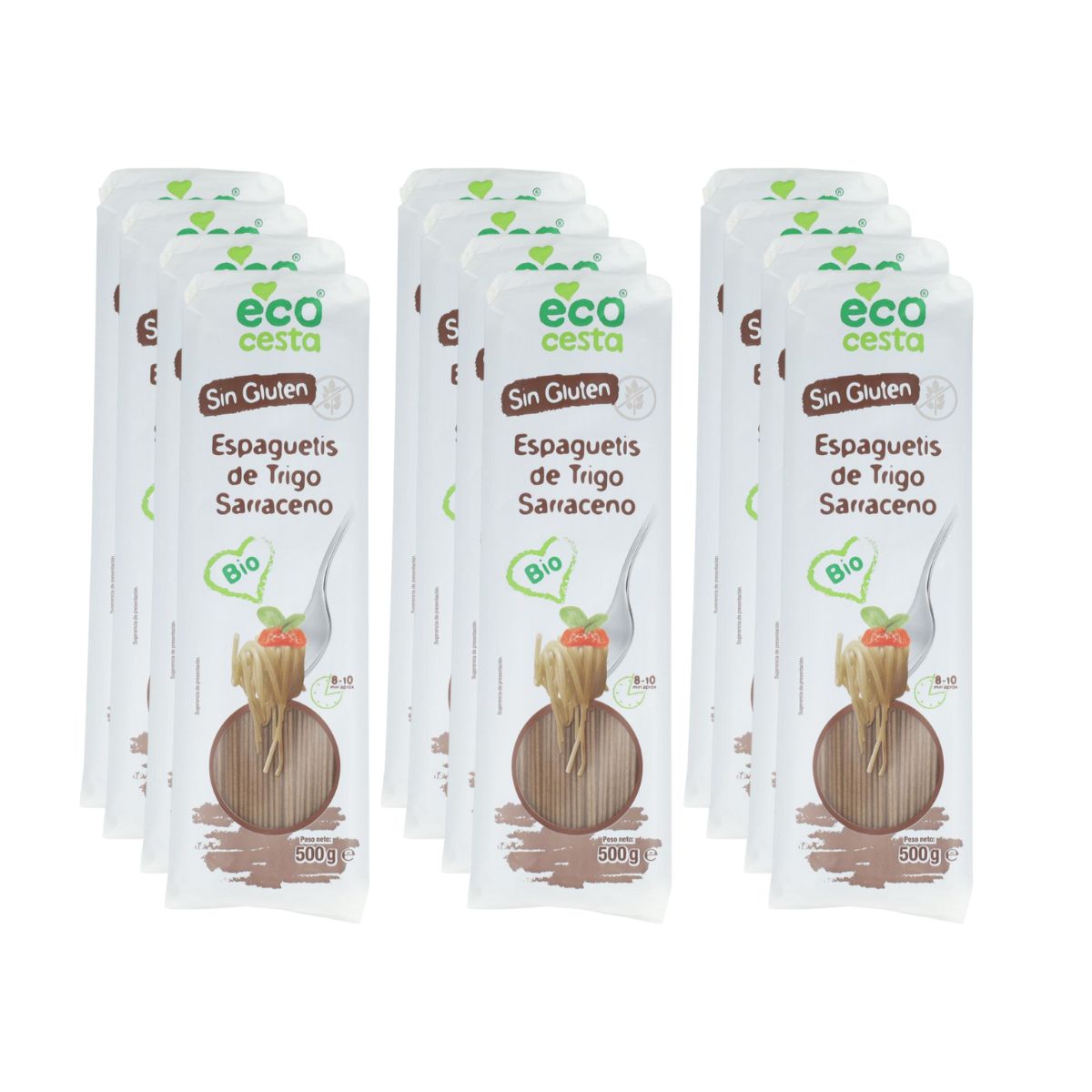 Pack 12x Espaguetis de Trigo Sarraceno sin gluten BIO 500 gr