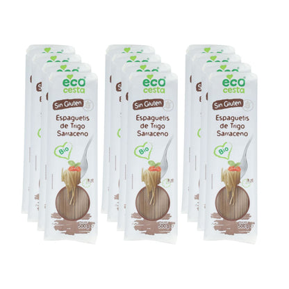 Pack 12x Espaguetis de Trigo Sarraceno sin gluten BIO 500 gr
