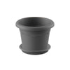 Pack maceta redonda con plato color antracita Terra 20 x 15 cm