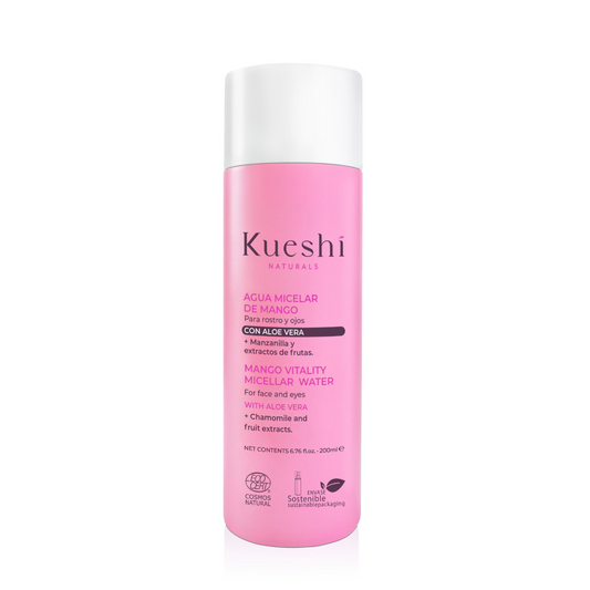 Agua micelar de mango con aloe vera, manzanilla y frutas Kueshi 200 ml
